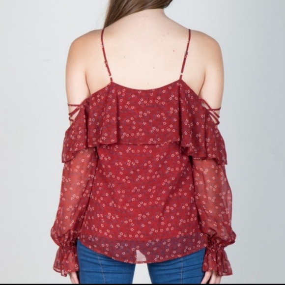 BEAUTIFUL CHIFFON TINY FLORAL PRINT TOP - Picture 2 of 6